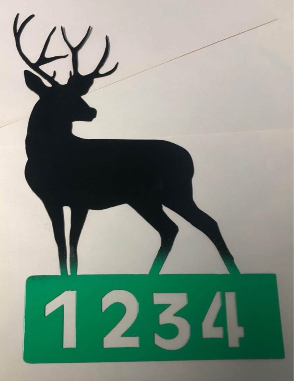 Standing Buck with house number