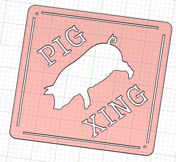 Pig X-ing sign for your garden